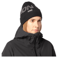 Worm view of the Salomon Hermitage Beanie in Deep Black colourway, unisex model