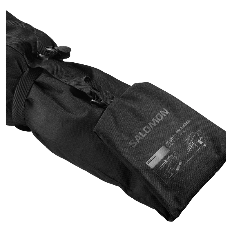 Folded view of the Salomon Original 1 Pair Ski Bag in Black colourway, unisex model