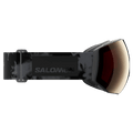 Side view of the Salomon Radium Prime Goggles in Black Tie Dye, Sigma Gun Metal lens, unisex model