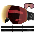 Alternative view of the Salomon Radium Prime Goggles in Black, Sigma Photo Poppy Red lens, unisex model