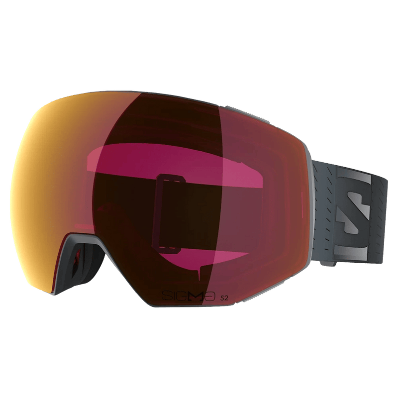 Main view of the Salomon Radium Prime Goggles in Ebony, Sigma Photo Poppy Red lens, unisex model