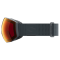 Side view of the Salomon Radium Prime Goggles in Ebony, Sigma Photo Poppy Red lens, unisex model