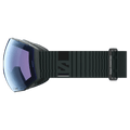 Side view of the Salomon Radium Prime Goggles in Green Gables, Sigma Photo Sky Blue lens, unisex model