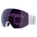 Main view of the Salomon Radium Prime Goggles in White, Sigma Photo Sky Blue lens, unisex model
