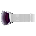 Side view of the Salomon Radium Prime Goggles in White, Sigma Photo Sky Blue lens, unisex model