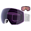 Alternative view of the Salomon Radium Prime Goggles in White, Sigma Photo Sky Blue lens, unisex model