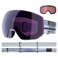 Alternative view of the Salomon Radium Pro Goggles in Ice Flow, Sigma Sky Blue lens, unisex model