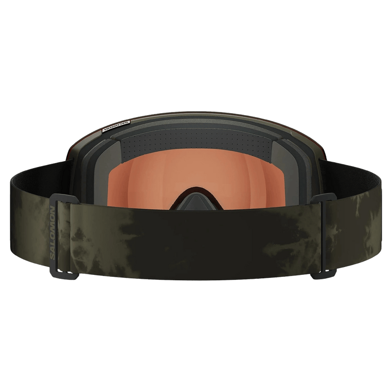 Back view of the Salomon Radium Pro Goggles in Olive Night, Sigma Gun Metal lens, unisex model
