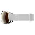 Side view of the Salomon Radium Pro Goggles in White, Sigma Black Gold lens, unisex model