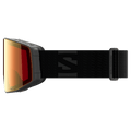 Side view of the Salomon Sentry Prime Photo Goggles in Black, Sigma Photo Poppy Red lens, unisex model