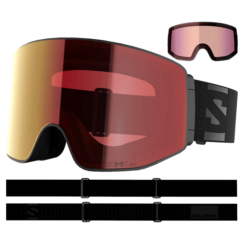 Alternative view of the Salomon Sentry Prime Photo Goggles in Black, Sigma Photo Poppy Red lens, unisex model