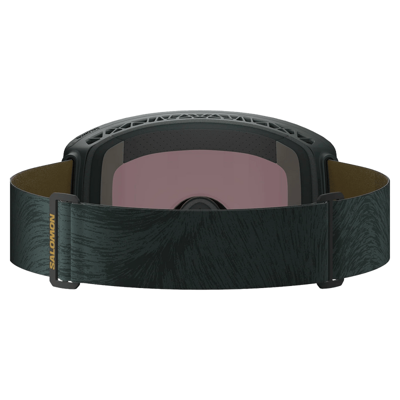 Back view of the Salomon Sentry Prime Photo Goggles in Green Gables, Sigma Photo Sky Blue lens, unisex model