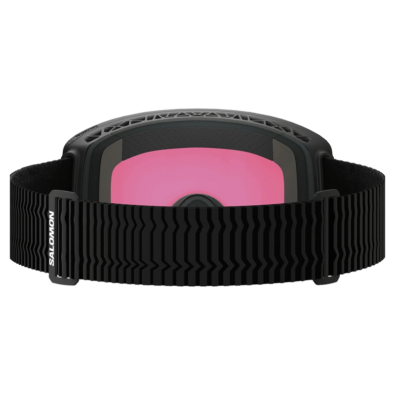 Back view of the Salomon Sentry Prime Goggles in Black, Sigma Sky Blue lens, unisex model