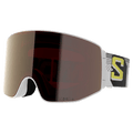Main view of the Salomon Sentry Prime Goggles in White Pixel, Sigma Gun Metal lens, unisex model