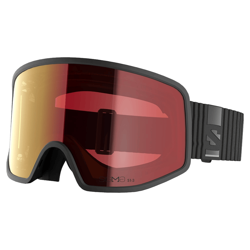 Main view of the Salomon Sentry Pro OTG Goggles in Black, Sigma Photo Poppy Red lens, unisex model