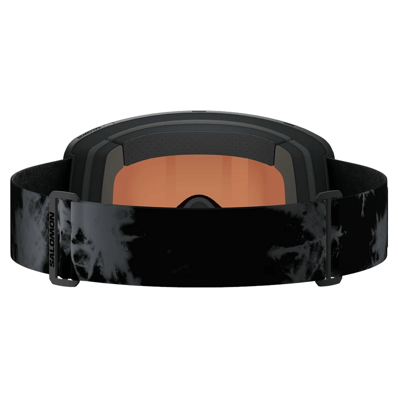 Back view of the Salomon Sentry Pro Goggles in Black Tie Dye, Sigma Gun Metal lens, unisex model