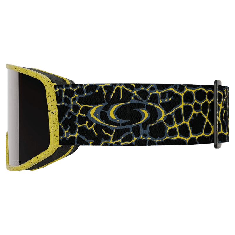 Side view of the Salomon Sentry Pro Goggles in Black Yellow, Sigma Emerald lens, unisex model