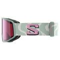 Side view of the Salomon Sentry Pro Goggles in Ice Green, Sigma Silver Pink lens, unisex model