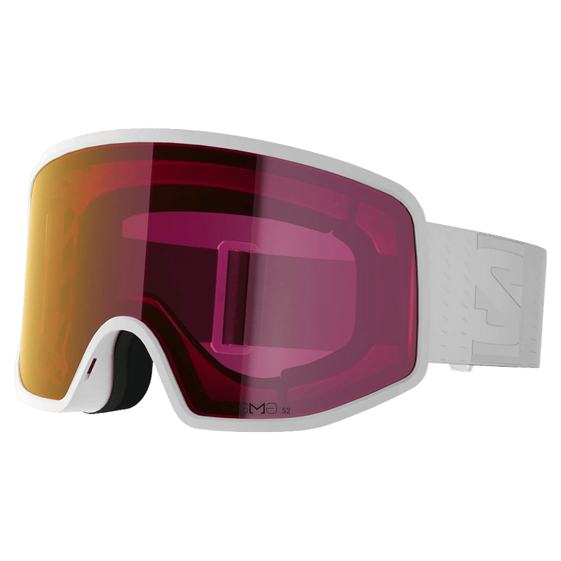 Main view of the Salomon Sentry Pro Goggles in White, Sigma Poppy Red lens, unisex model