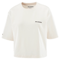 Main view of the Salomon Short SS Relaxed Tee in White colourway, women model