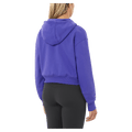 Back view of the Salomon Short Hoodie in Liberty colourway, women model