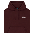 View of Barney Cools Scribe Hood in colour Oxblood.