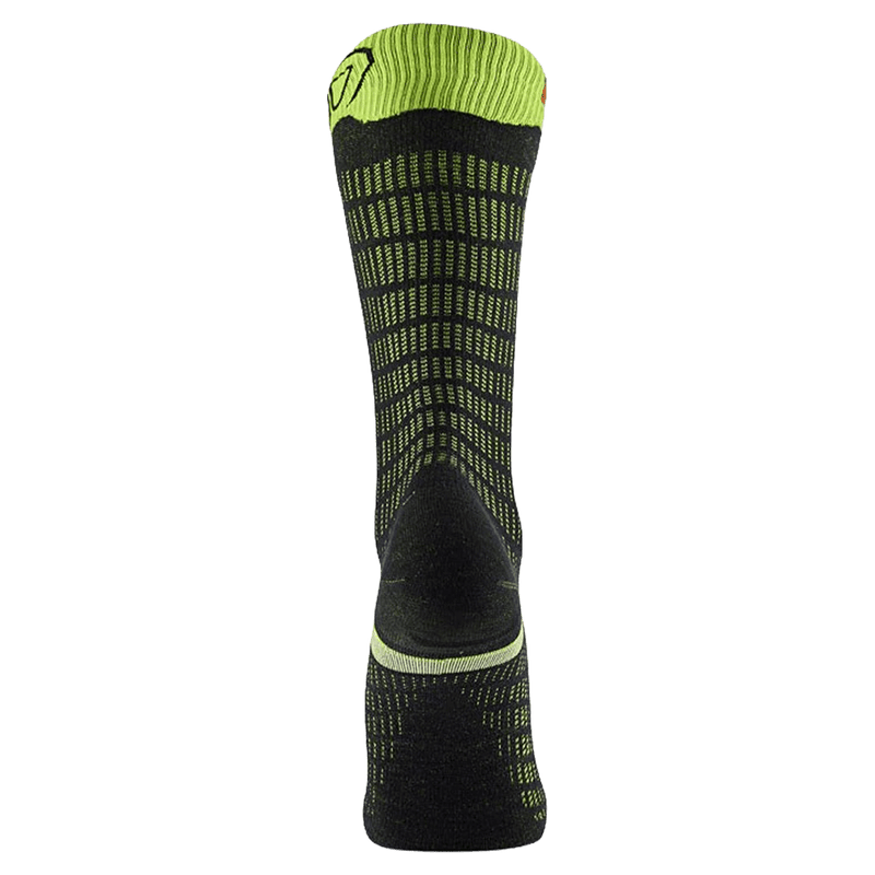 Back view of the Sidas Merino Performance Socks in Black and Yellow colourway, unisex model