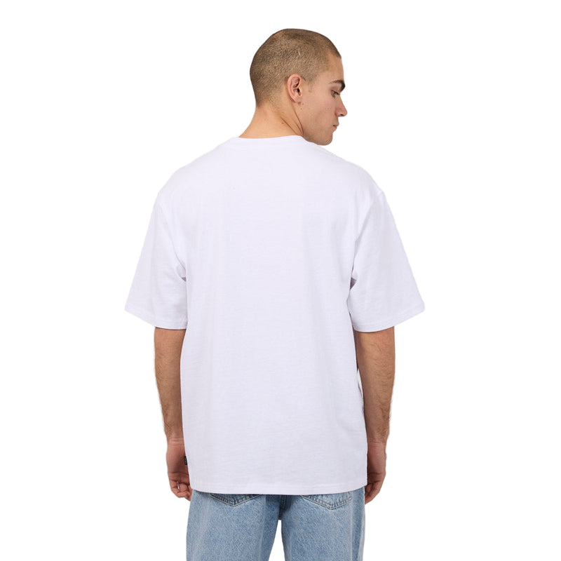 Back view of man wearing Silent Theory Heavy Weight Tee in white