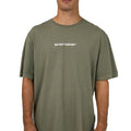 Men wearing Silent Theory's Stayin Ahead Tee in olive colourway