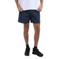 Man wearing Silent Theory Tres Shorts in navy colourway