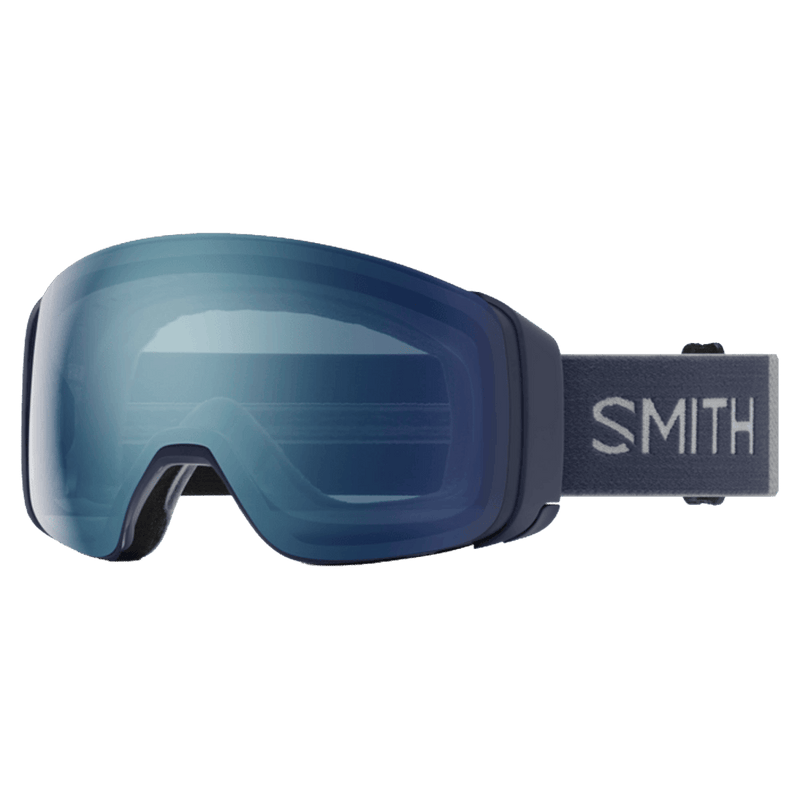 Main view of the Smith 4D MAG AF Goggles in Royal Navy, Everyday Blue Mirror lens, unisex model
