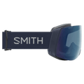 Side view of the Smith 4D MAG AF Goggles in Royal Navy, Everyday Blue Mirror lens, unisex model