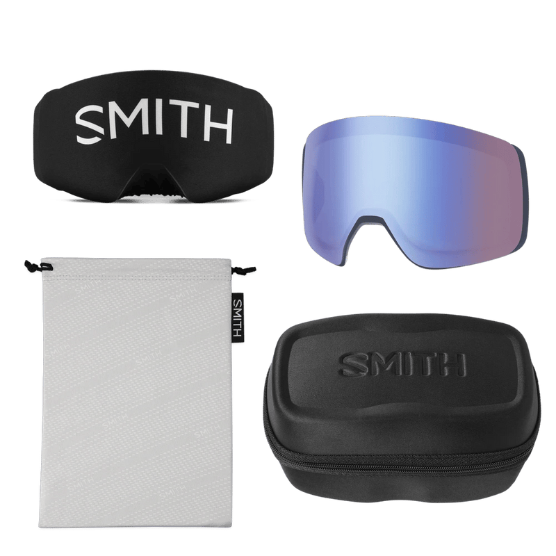 Accesories view of the Smith 4D MAG AF Goggles in Royal Navy, Everyday Blue Mirror lens, unisex model