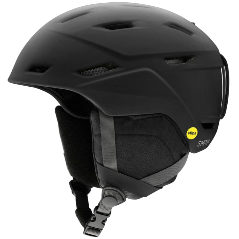 Smith Mission snow Helmet in Matte Black featuring MIPS protection, BOA fit system, active ventilation and audio compatible pad