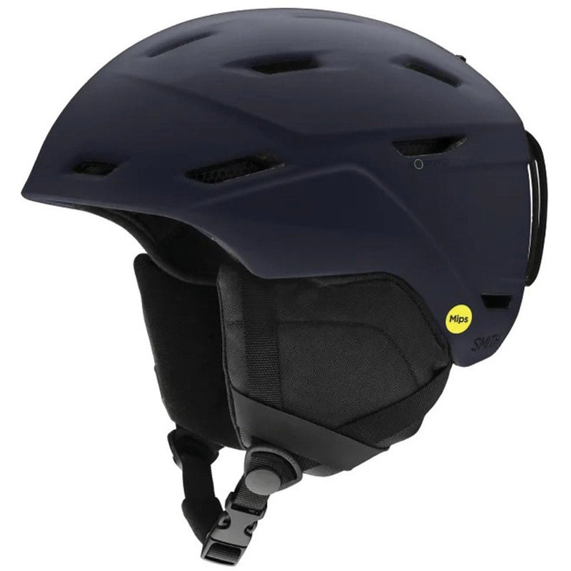 Smith Mission snow Helmet in Matte Midnight Navy featuring MIPS protection, BOA fit system, active ventilation and audio compatible pad