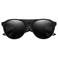 Front view of the Smith Venture Sunglasses in Matte Black, ChromaPop Photochromic Copper Blue Mirrro lens, unisex model