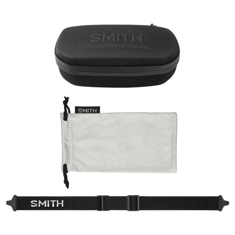 What is included view of the Smith Venture Sunglasses in Matte Black, ChromaPop Photochromic Copper Blue Mirrro lens, unisex model