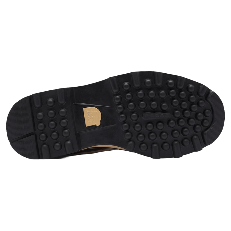 Sole view of the Sorel Caribou Apres Boots in buff colourway, men model