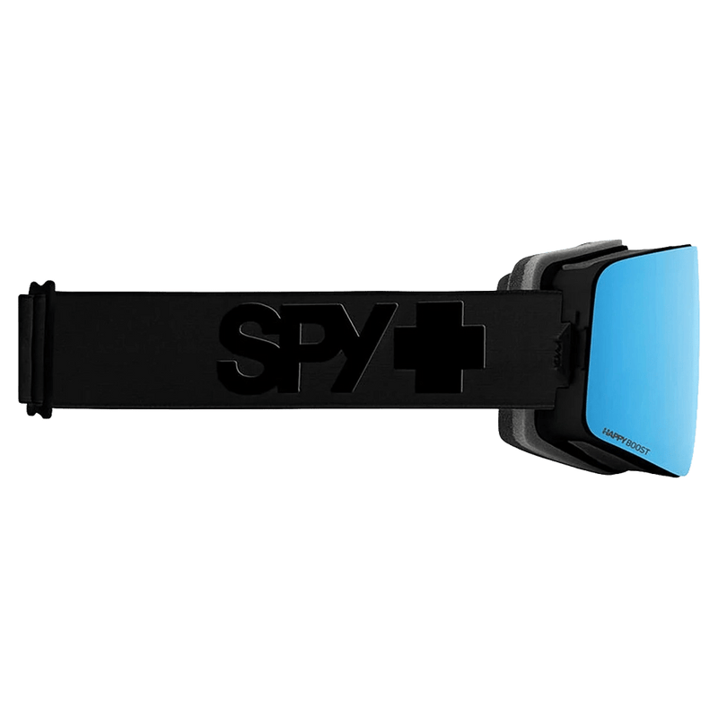 Side view of the Spy Marauder Elite Goggles in Matte Black, Bronze Happy Blue Spectra Mirror + LL Gray Green Red Spectra Mirror lens, unisex model