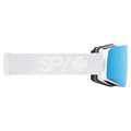 Side view of the Spy Marauder Elite Goggles in Matte White, Bronze Happy Blue Spectra Mirror + LL Gray Green Red Spectra Mirror lens, unisex model