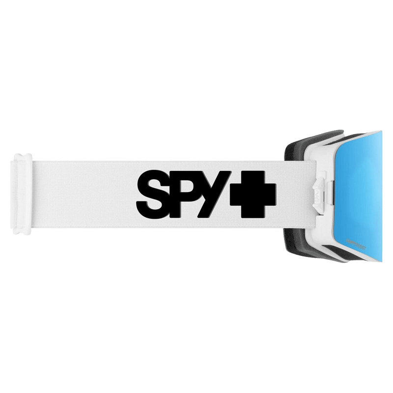 Side view of the Spy Marauder SE  Goggles in Everwhite, Ice Blue Mirror + LL Coral lens, unisex model