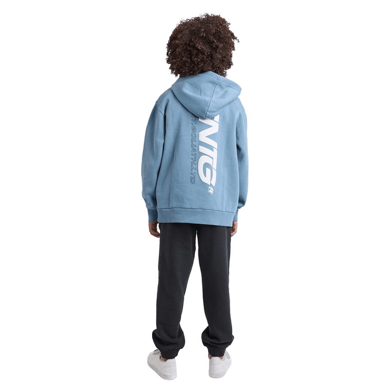 Back view of the St Goliath Challenger Track Pant in Washed Black colourway, kids's model