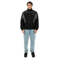 Full-body view of the St Goliath EDM Jacket in Black colourway, men's model