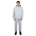 Full-body view of the St Goliath Radio Hoodie in Grey Marle colourway, men's model