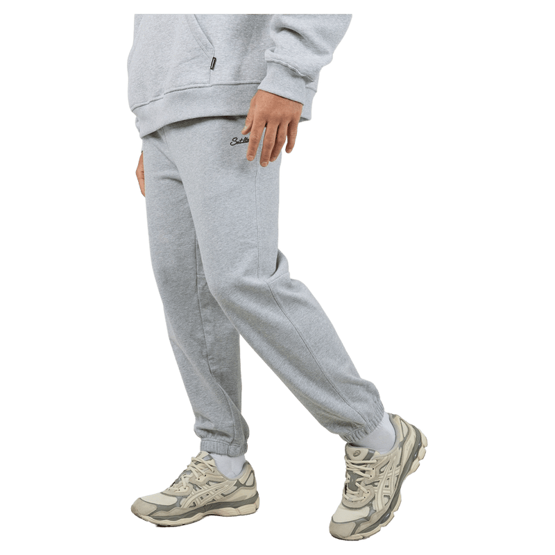 Main view of the St Goliath Radio Sweatpants in Grey Marle colourway, men's model