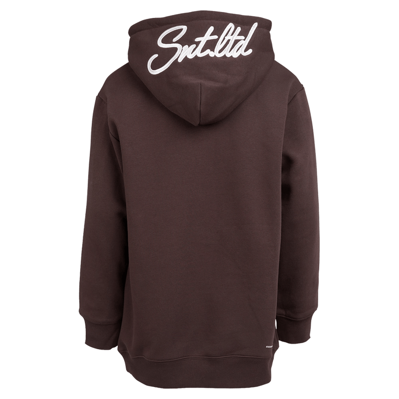 Back view of the St Goliath SNT Hoodie in Brown colourway, kids's model