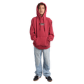 Full-body view of the St Goliath Upside Hoodie in Red colourway, kids's model