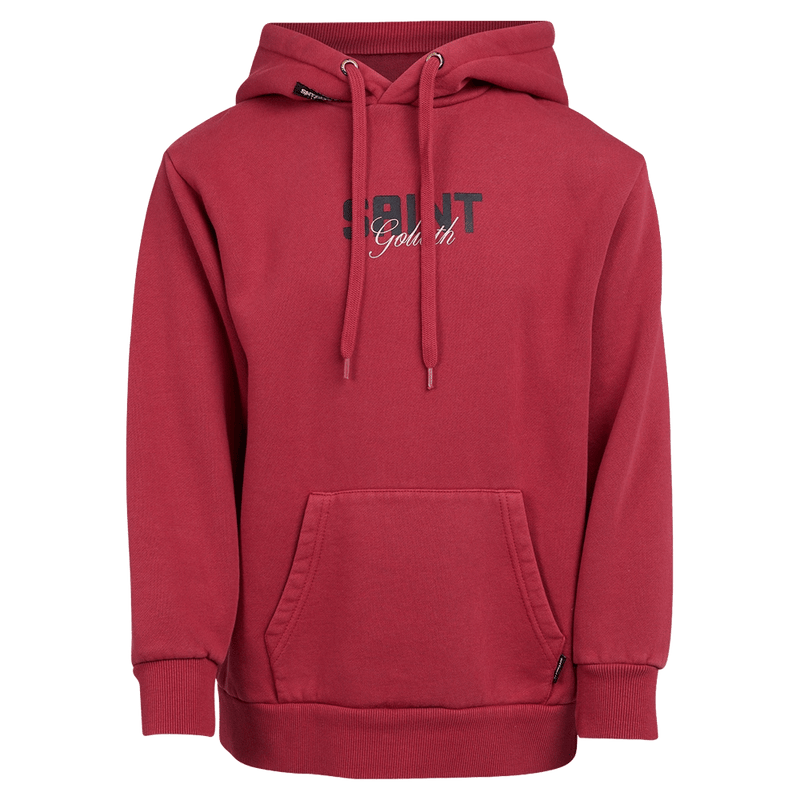 Main view of the St Goliath Upside Hoodie in Red colourway, kids's model