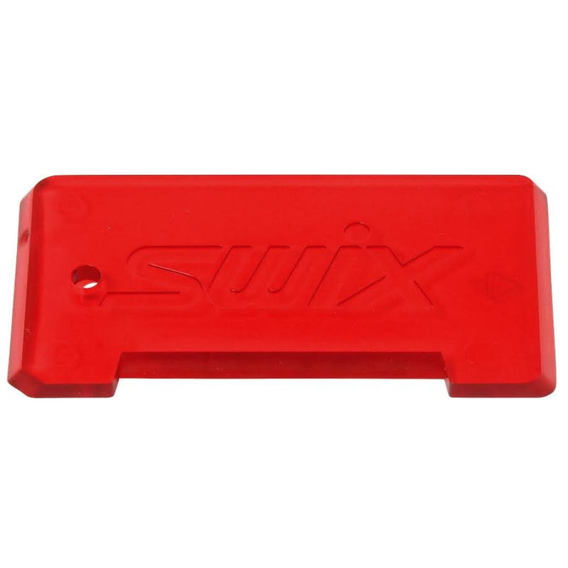 rectangular hard plastic scraper with cutout groove