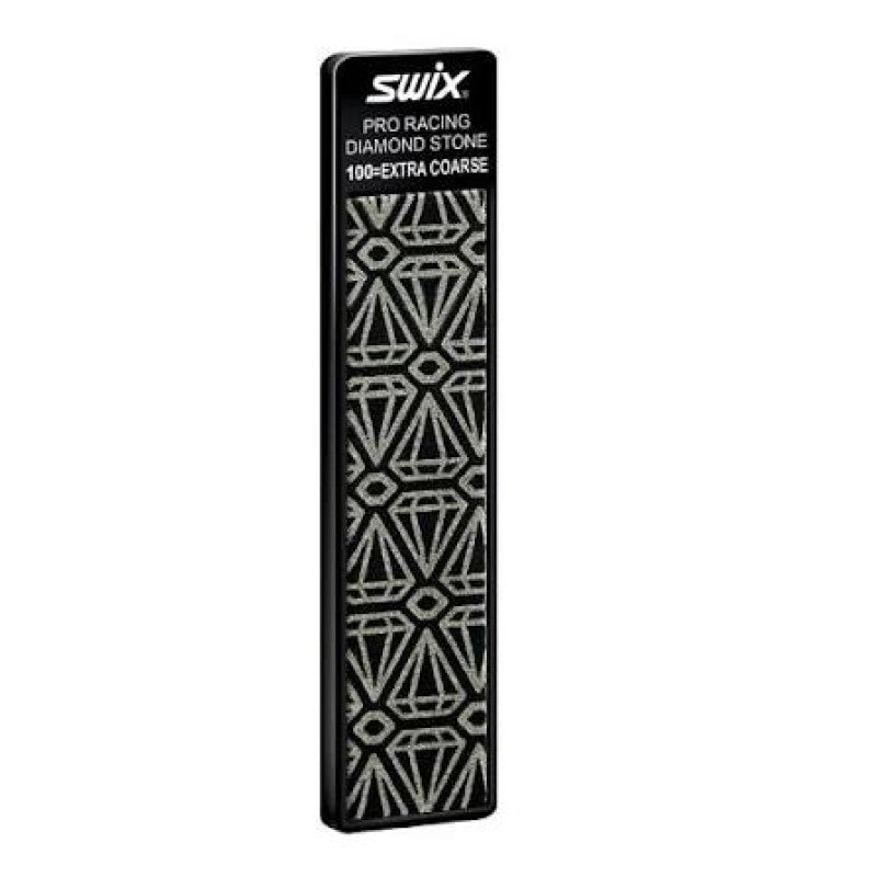 Black rectangular Swix Racing Diamond Stone x coarse with white Swix branding